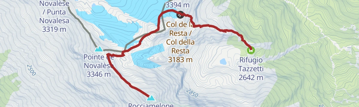Route map: Alta Via delle Valli di Lanzo: Tappa 5A Rifugio Tazzetti